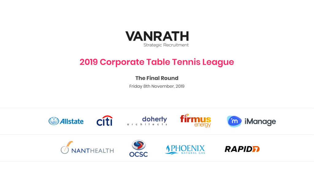 VANRATH Corporate Table Tennis League Final Round